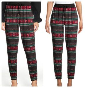 Secret Treasures Loungewear Snowflake Holiday Pajamas Jogger Ladies Size Small